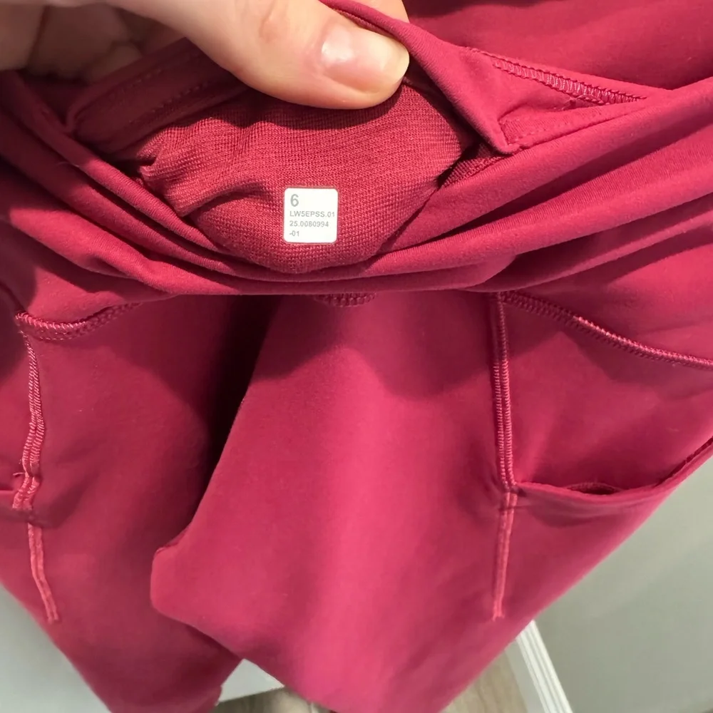 Lululemon wunder train with pockets Pomegranate Leggings - Picture 3 of 4